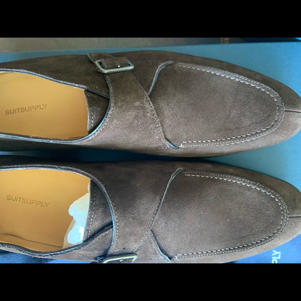 Suitsupply Men's Dark Brown Suede Slip-On Loafers